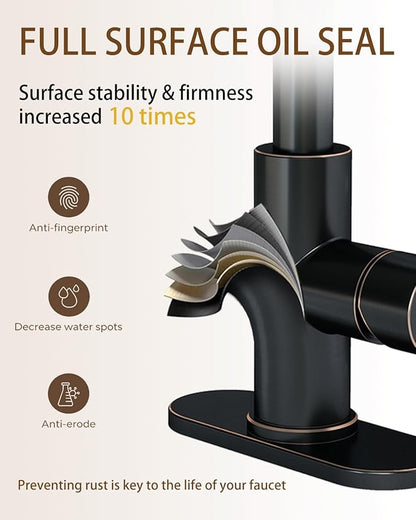 Bathroom Faucets, Bar Sink Faucet Single Hole for Bathroom Kitchen Campers with Pop-Up Drain Hose, Suitable for Farmhouse Vanity Lavatory