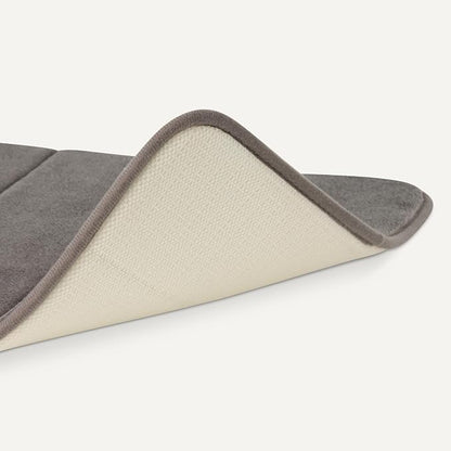Amazon Basics Bath Mat for Bathroom, Absorbent Plush Memory Foam, Fast Dry Microfiber, Non-Slip, 17 x 24 Inches, Dark Gray