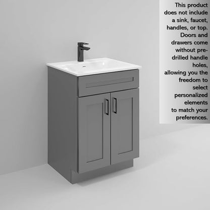Bathroom Vanity Sink Base Ready-to-Assemble Bathroom Cabinet 24"/30'/36" Width (Vanity Base in Grey Shaker, 24 inch)