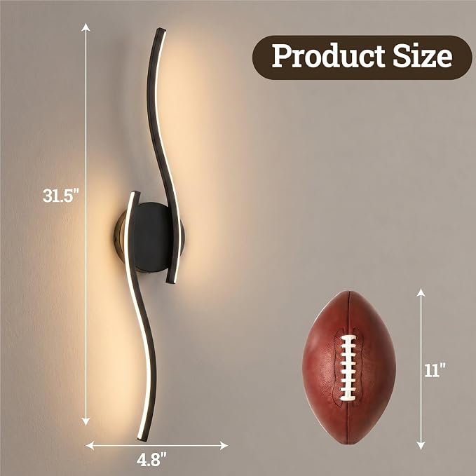 31.5 Inch LED Bathroom Vanity Light, Black, 5CCT | 31.5 Inch black LED bathroom vanity light with 5CCT, 20%-100% dimming, hardwired horizontal/vertical mount