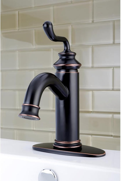 Fauceture LS541RLAB Royale Single-Handle Bathroom Faucet with Push Pop-Up, Antique Brass