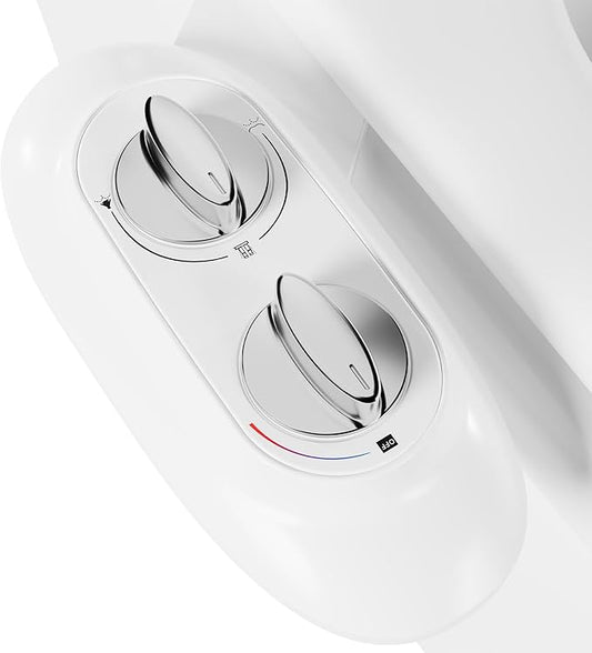 Ultra-Slim 3-in-1 Bidet Attachment for Toilet, Adjustable Warm/Cold Water & Pressure, Self-Cleaning Dual Nozzles for Posterior & Feminine Wash, Easy Install (White）