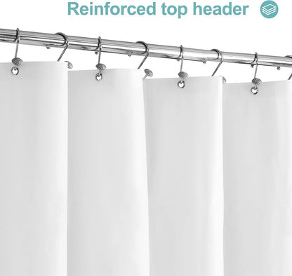 Mrs Awesome White Shower Curtain Liner with 3 Magnets, 72x72 | 12 Rustproof Grommets, Premium Flexible Sturdy Plastic Shower Curtain for Bathroom Lightweight & Waterproof, 72W x 72H