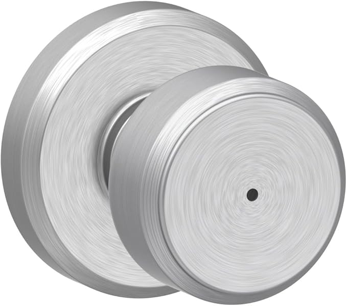 SCHLAGE F40 BWE 626 GSN Greyson Collection Bowery Privacy Lock Knob, Satin Chrome