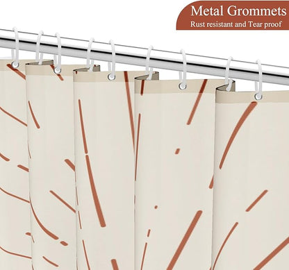Abstract Mid Century Shower Curtain Boho Sunset Geometric Mountain Forest Aesthetic Shower Curtain Bohemian Minimalist Bathroom Decor Curtains Waterproof Fabric with Hooks 60x72 inch