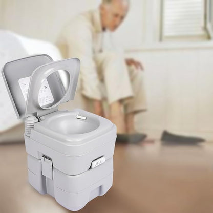 Excelvan 5.3 Gallon 20L Flush Portable Potti Outdoor Indoor Travel Camp Toilet for RV Car, Boat, Caravan, Campsite, Hospital