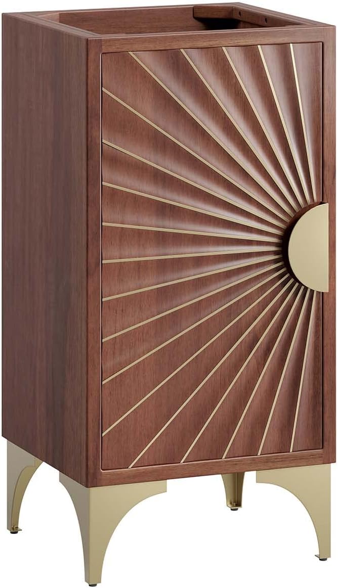 Modway Daylight Bathroom Vanity Cabinet-Sink Basin Not Included, 18 Inch, Walnut
