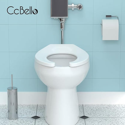 Commercial Heavy Duty Open Front Toilet Seat Without Cover, Thickened Material, Never Loosen, ROUND, White (16.5”)1-Pack