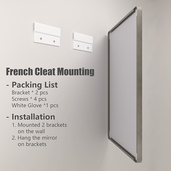 66x36 Inch Silver Bathroom Mirrors for Vanity, Brushed Nickel Metal Silver Framed Bathroom Mirror for Wall, Rounded Rectangle Silver Mirror, Anti-Rust, Shatterproof (Horizontal/Vertical)