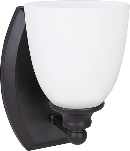 Aspen Creative 62210, One Metal Bathroom Vanity Wall Light Fixture, 5-1/2" Wide, Transitional Design in Oil Rubbed Bronze