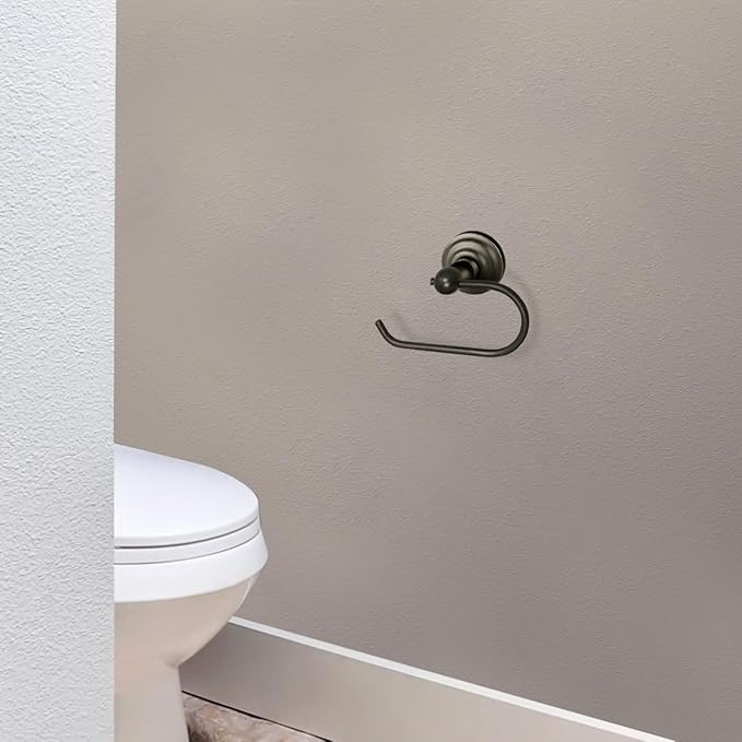 Design House Calisto Toilet Paper Holder, Premium Brass & Zinc, Single Post, Wall-Mount, Fits Extra Large Rolls, Easy Installation, Oil Rubbed Bronze, 25.9 in. L x 3.5 in. H x 1.8 in. D, 558668