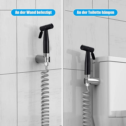 Handheld Bidet Sprayer for Toilet, Stainless Steel Bidet Head for Cloth Diaper, Pet Shower, Personal Hygiene Cleaning, G1/2 Hose Connectors (Black)