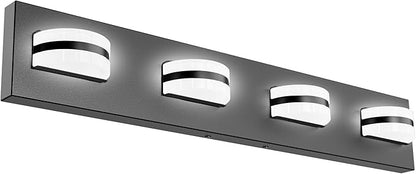 LED Dimmable Bathroom Vanity Light Fixtures, 1980LM 4 Light, Black Modern Matte Bathroom Lighting, Over Mirror Vanity Lights for Bathroom, Living Room, Bedroom ETL Certified