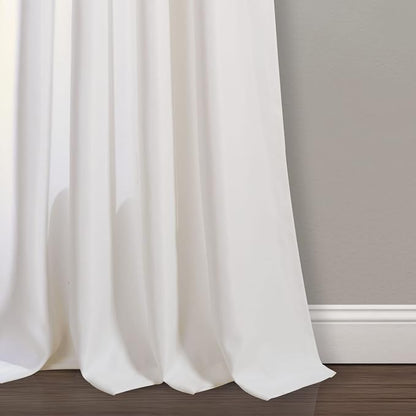 Lush Decor Weeping Flower Light Filtering Window Curtain Panels, Pair, 52"W x 108"L + 2" Header, Yellow & Gray - Charming Modern Floral Curtains for Living Room, Dining Room, & Bedroom