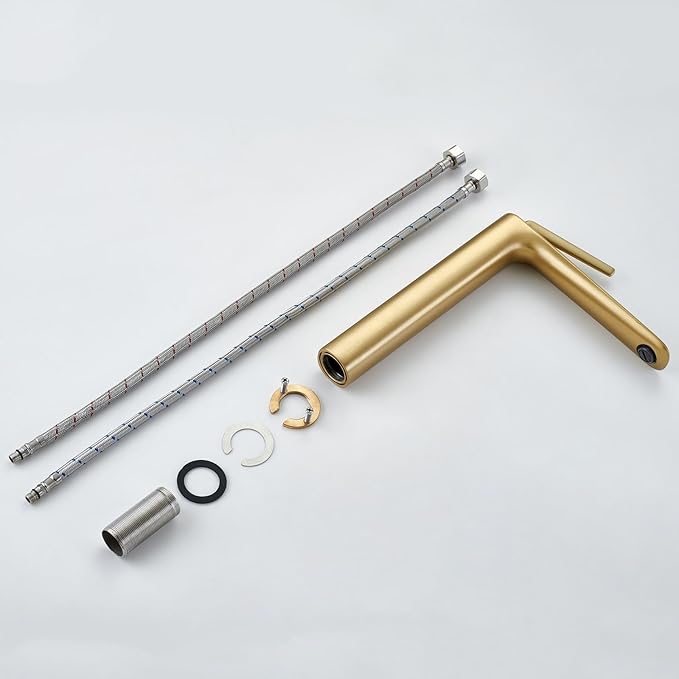 Single Hole Faucet for Bathroom Sink Bathroom Faucet Single Handle Hot and Cold Brushed Gold