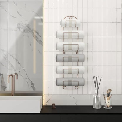 Towel Racks for Bathroom Wall Mounted Metal Wine Rack Towel Shelf Towel Holder for Bath Antique Bronze