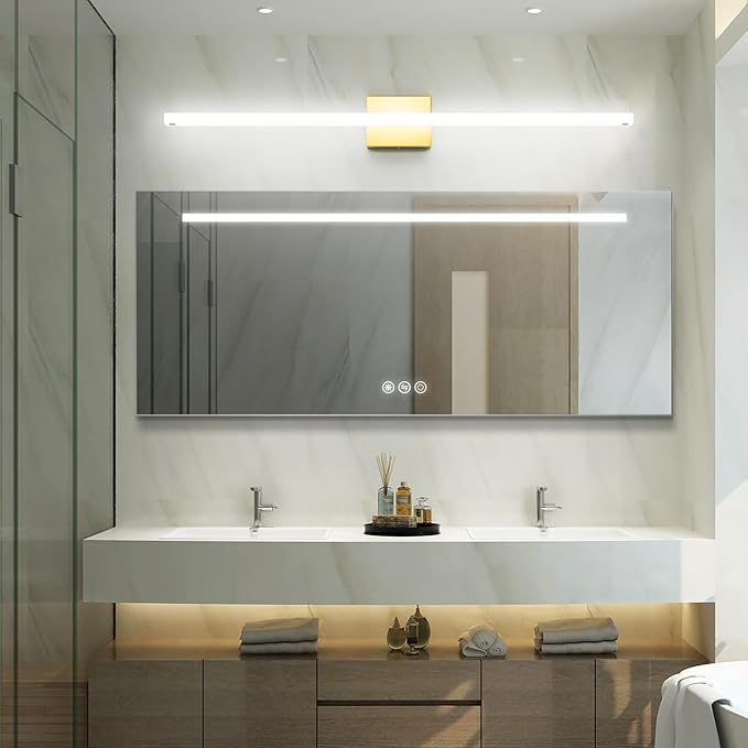 40inch Gold LED Bathroom Vanity Light Bar 36W Modern Bath Light Fixture Over Mirror Vanity Light Cool White 6000K