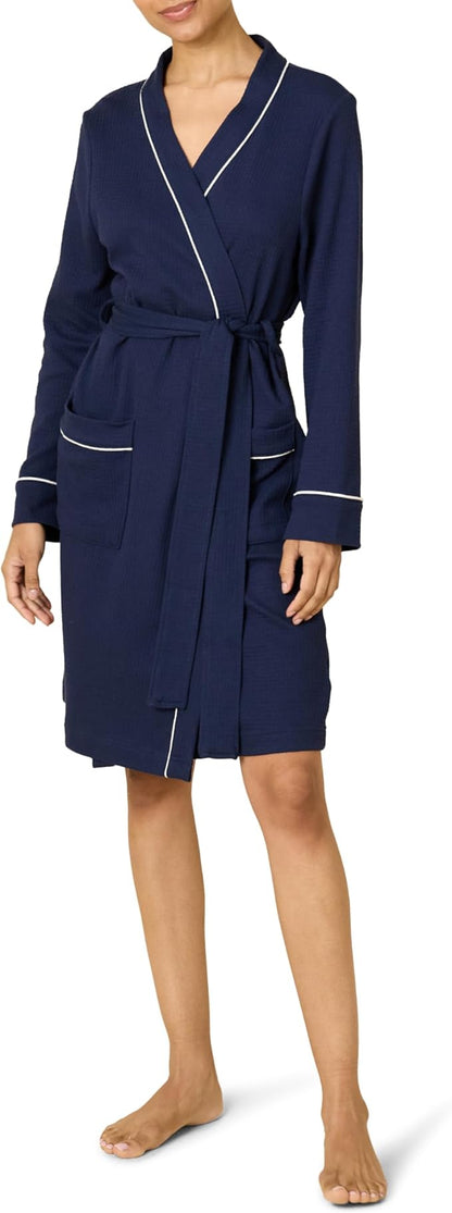 Amazon Essentials Women's Lightweight Waffle Full-Length Bath Robe (Available in Plus Size)