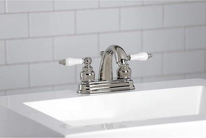 Kingston Brass KB5616PL Restoration 4 in. Centerset Bathroom Faucet, Polished Nickel