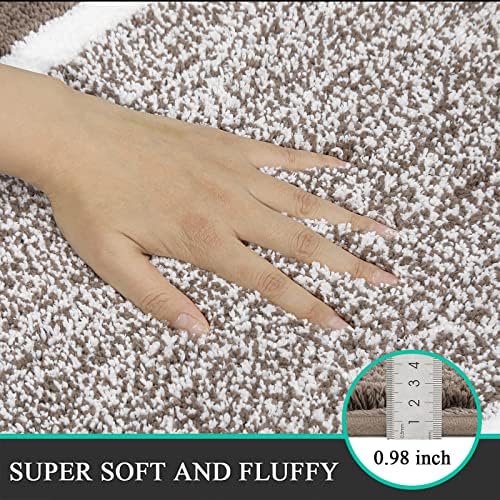 Pauwer Bathroom Rugs Sets 2 Piece, Non Slip Washable Bath Mat, Coffee