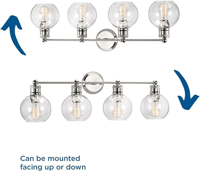 Progress Lighting P300052-104 Hansford Bath & Vanity, 4 Light, Polished Nickel