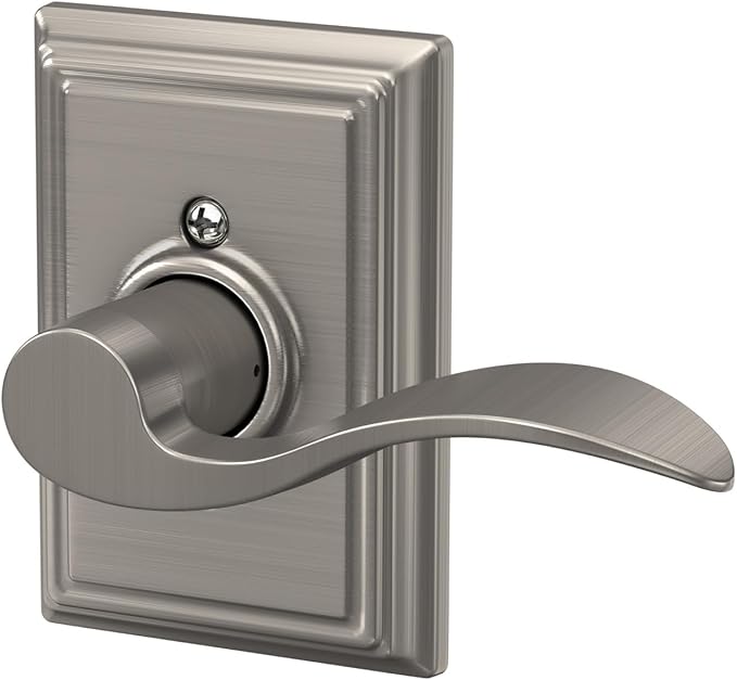 SCHLAGE Accent Lever with Addison Trim Non-Turning Lock in Satin Nickel - Left Handed - F170 ACC 619 ADDLH - 568374