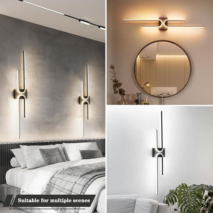 Black Bathroom Vanity Light Fixtures Over Mirror 3CCT Dimmable Bathroom Light Fixture, 39.17 ''Long Modern LED Vanity Lighting Bar, Wall Sconce Lighting for Bedroom Living Room with Remote Control