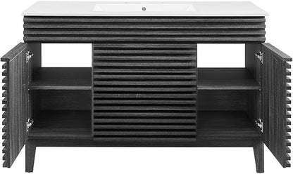 Modway Render 48" Single Bathroom Vanity in Charcoal White