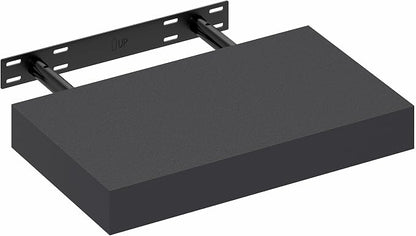 Furinno Tanna Floating Shelves for Wall, 9 x 16 Wall Shelf, Single Set Wall Mounted Floating Shelf with Invisible Bracket, 2-Inch Thick, for Bathroom, Living Room, Bedroom, Home Office, Americano