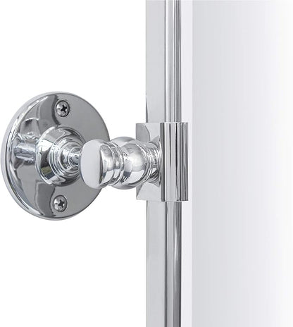 Farmhouse Pivot Rectangle Bathroom Mirror Chrome Metal Framed Tilting Beveled Vanity Mirrors for Wall, Overall 23.91 x 30 inches (Mirrror 20 x 30 inches)
