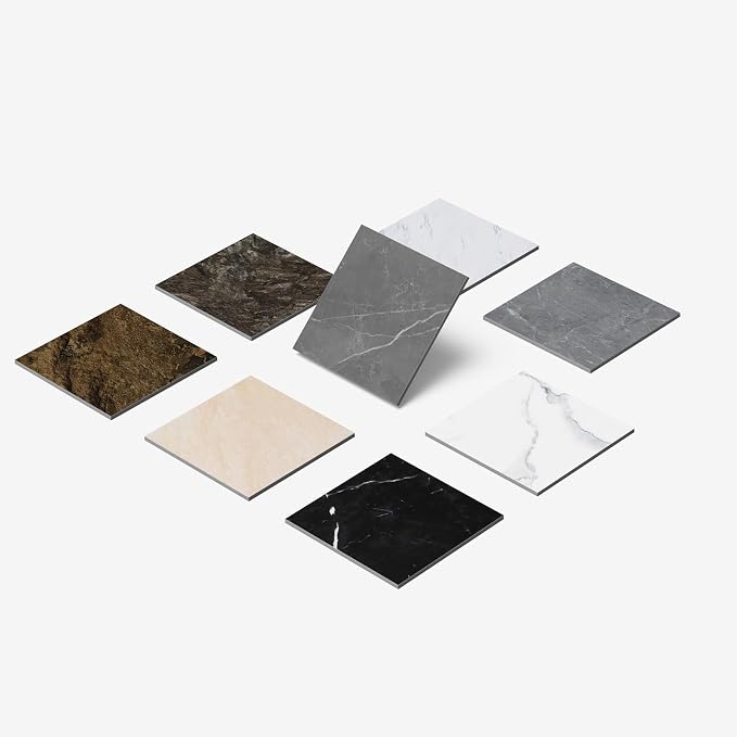 ATOPOSE Peel and Stick Vinyl Floor Tile，1 Piece Sample,6"x6" Self Adhesive Flooring for DIY Installation（ Grey Marble Sample）