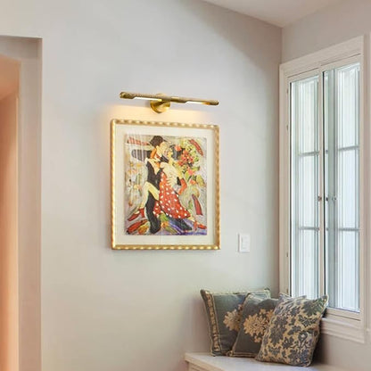 Museum Gallery Bathroom Picture Light - 24 Inch Long Gold Brass Dimmable Hardwired Wall Sconces with E12 Bulb - Frame Pictures Art Deco Sconce Lights for Painting Photo Artwork Library Vanity Over