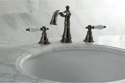 Fauceture FSC1974APL American Patriot Widespread Bathroom Faucet with Brass Pop-Up, Black Stainless