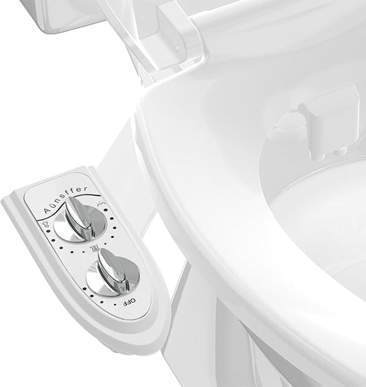 Bidet Toilet Attachment,Non-Electric 3 Wash Modes, Adjustable Water Pressure, Cold Water, White