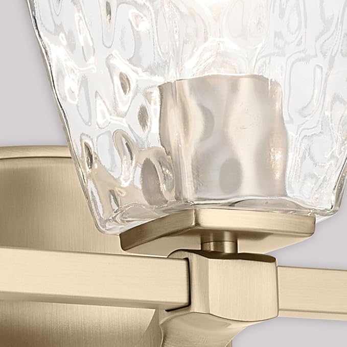 Kichler Marant 21.25" 3-Light Vanity Light with Clear Water Glass in Champagne Bronze, for Bathroom, Powder Room, Over a Mirror, (21.25" W x 9.5" H), 55216CPZWTR
