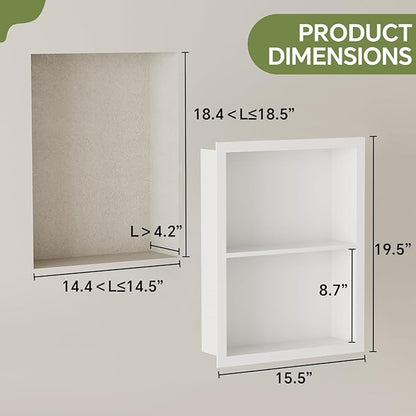 14x18 Medicine Cabinet Recessed Stainless Steel, 2-Tier, Medicine Cabinet Organizer,Stainless Steel Wall Niche, Bathroom Wall Cabinet, Recessed Bathroom Cabinet, Cabinet recessed Wall Cabinet