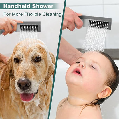 Shower System Shower Faucet Set, STARBATH 12"+6" Wall Mount Rain Shower Head and Handheld Spray for Two Person, Rainfall Shower System with Diverter Valve and Trim Kit Complete,Brushed Nickel
