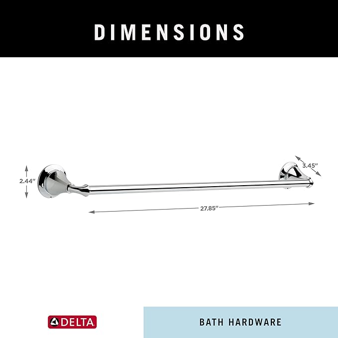 DELTA FAUCET 79424 Linden 18 in. Wall Mount Towel Bar Bath Hardware Accessory in Polished Chrome