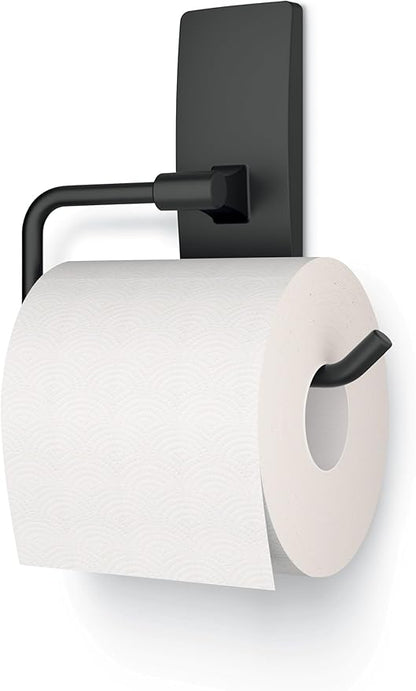 Command Toilet Paper Holder Matte Black with Water Resistant Command Strips, Rust Resistant Bathroom Organizer