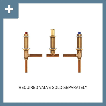 Moen Brantford Brushed Nickel Two-Handle Deck Mount Roman Tub Faucet Trim Kit, Valve Required, T933BN