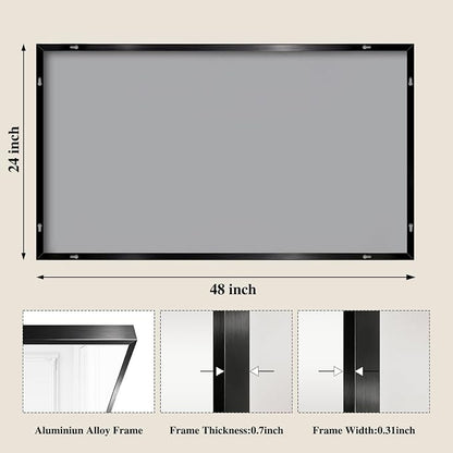 Koonmi Black Rectangle Wall Mirror, 24x48 Inch Bathroom Mirror, Aluminum Frame Vanity Mirror for Entryway, Living Room, Bedroom Bathroom, Hangs Horizontally or Vertically