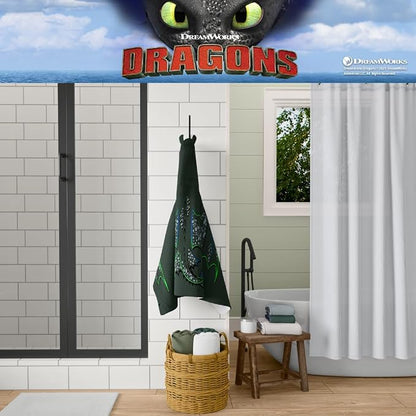How to Train Your Dragon Toothless Super Soft Bath/Pool/Beach Soft Cotton Terry Hooded Towel Wrap, 24 in x 50 in, (Officially Licensed Product) by Franco