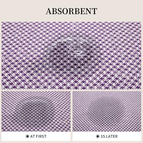 YIHOUSE Purple Bathroom Rugs Sets 2 Pieces,Thin Bath Mat Quick Dry