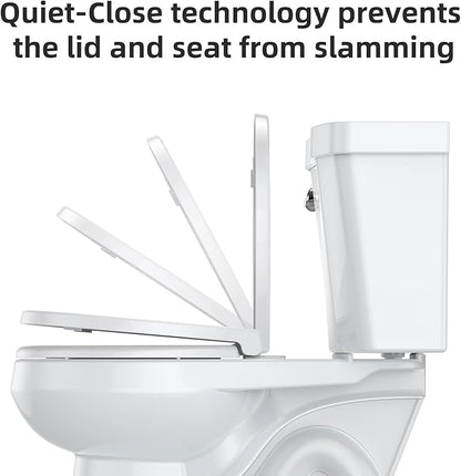 Toilet Seat Cover, Round Toilet Seat with Quick-Release Design, Easy to Remove and Clean, Smooth PP Material, Ideal for Daily Bathroom Needs,White