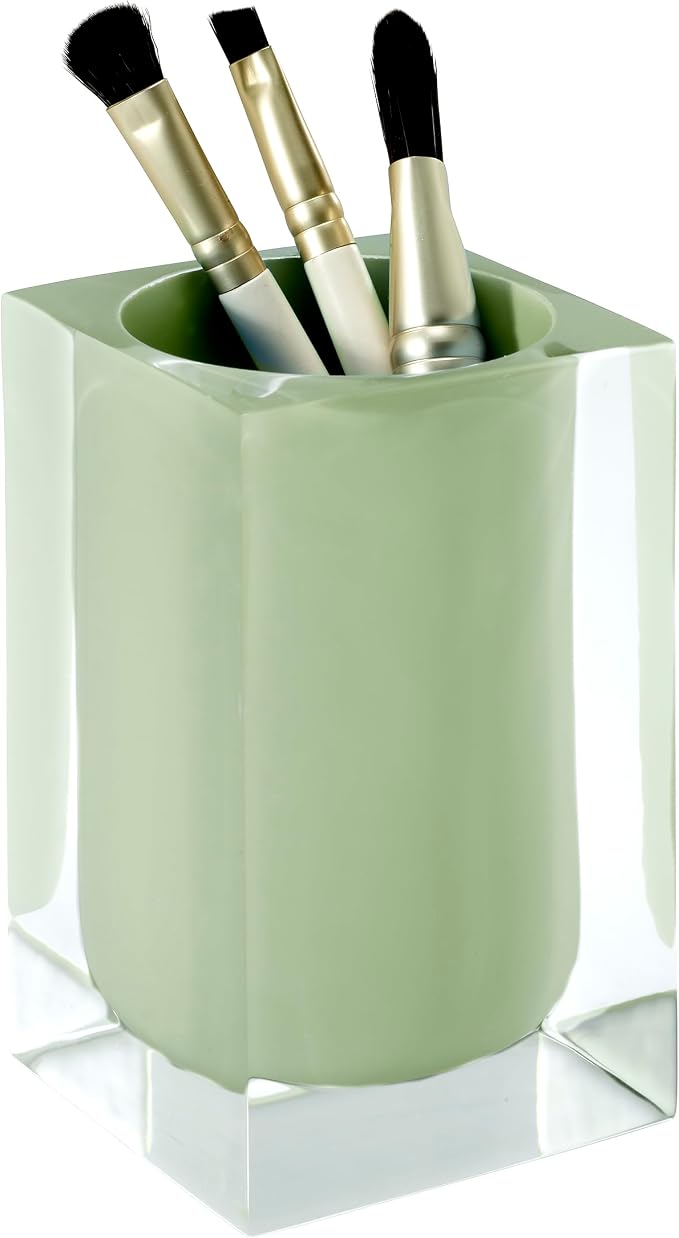 IZOD - Durable Resin Tumbler, Countertop Accessories, Modern Bathroom Decor, Dorm Room Essentials (Marina Green)