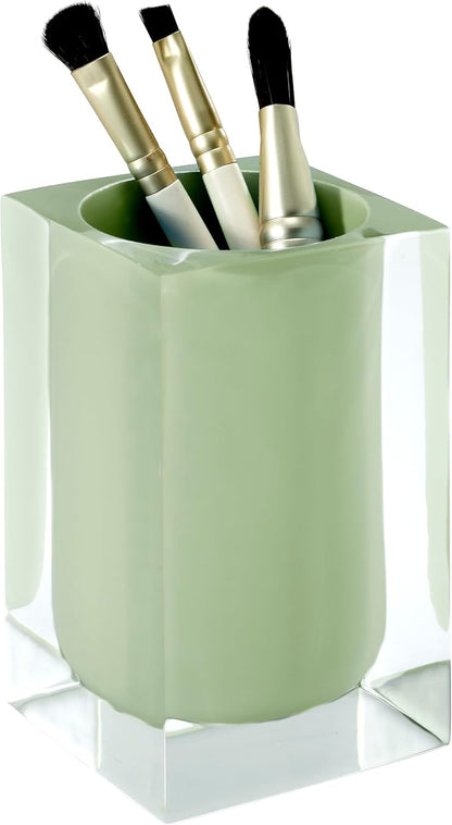 IZOD - Durable Resin Tumbler, Countertop Accessories, Modern Bathroom Decor, Dorm Room Essentials (Marina Green)
