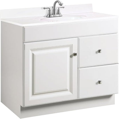 Design House Wyndham 36-Inch Bathroom Vanity Cabinet, Ready to Assemble, White, 597229