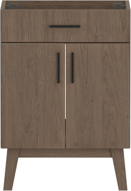 24" Bathroom Vanity Without Sink,Bathroom Vanity no Sink Vanity Combo with Two Soft Close Cabinet Doors, Modern Single Bathroom Cabinet Set with Metal Handles