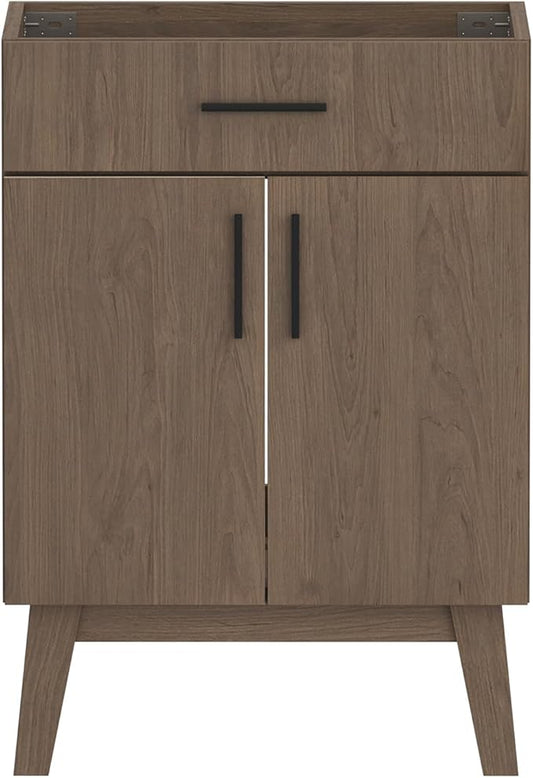 24" Bathroom Vanity Without Sink,Bathroom Vanity no Sink Vanity Combo with Two Soft Close Cabinet Doors, Modern Single Bathroom Cabinet Set with Metal Handles