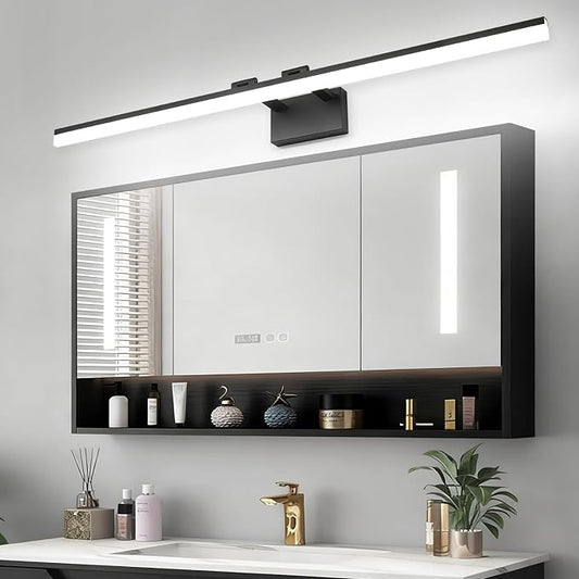 SOLFART 5 Color Temperature Dimmable 47.2 Inch Bathroom Light Fixtures Over Mirror Matt Black Vanity Lights for MirrorBathroom Bathroom Led Lights Light Bar 5CCT